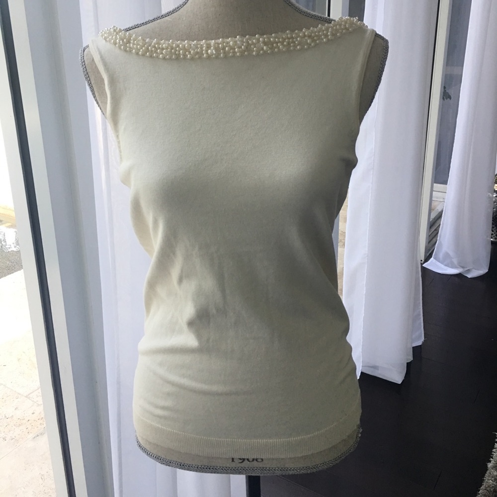 Ann Taylor pearl embellished top